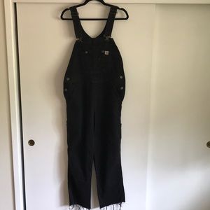 Carhartt frayed hem overalls. Washed black size 8/10 Tall.